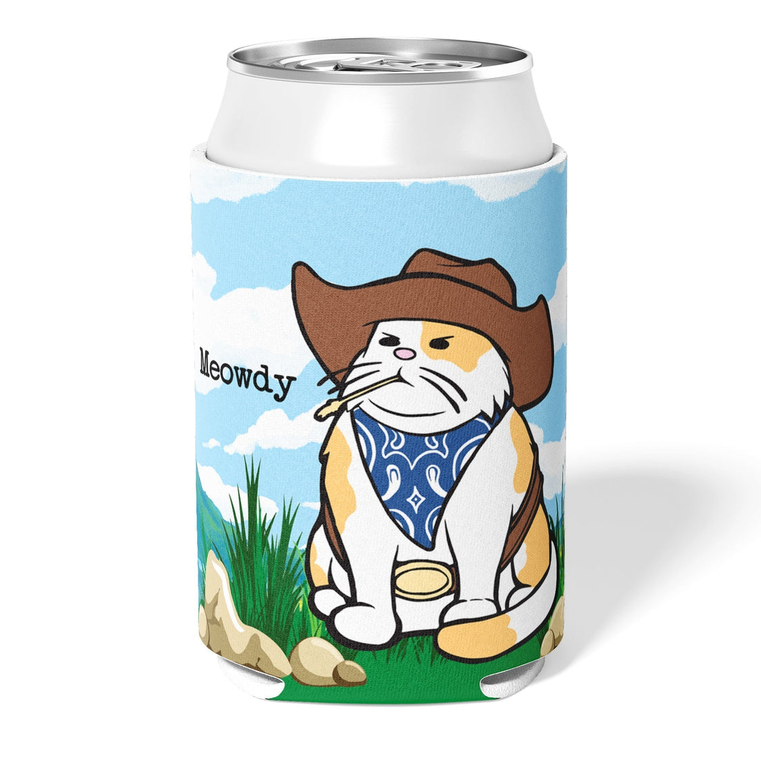 Cowboy Cat Meowdy funny koozie party favor