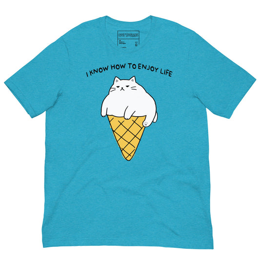 I Know How To Enjoy Life Cat funny t-shirt