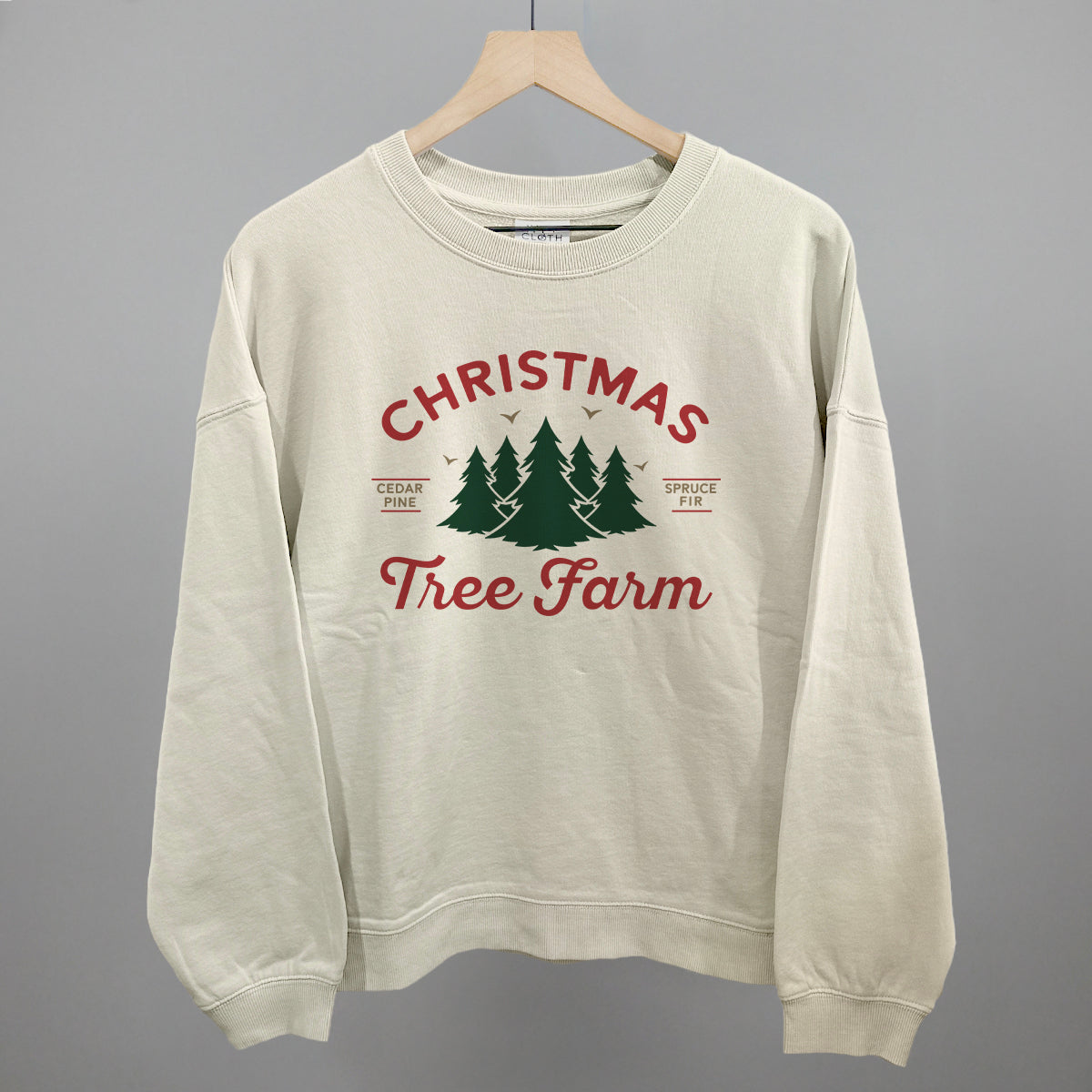Christmas Tree Farm Funny Oversized Boxy Crewneck Sweatshirt in Bone – Ivy + Cloth