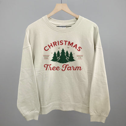 Christmas Tree Farm Funny Oversized Boxy Crewneck Sweatshirt in Bone – Ivy + Cloth
