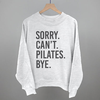 Sorry Can't Pilates Bye Funny Oversized French Terry Mockneck Sweatshirt in Ash – Ivy + Cloth