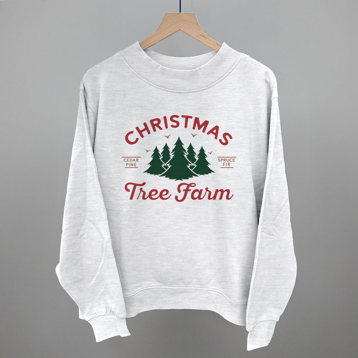 Christmas Tree Farm Funny Oversized French Terry Mockneck Sweatshirt in Ash – Ivy + Cloth