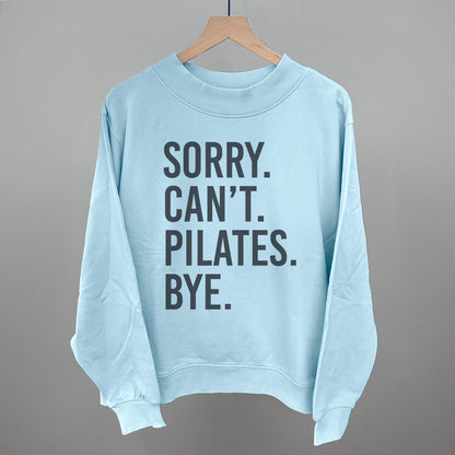 Sorry Can't Pilates Bye Funny Oversized French Terry Mockneck Sweatshirt in Nantucket Breeze – Ivy + Cloth