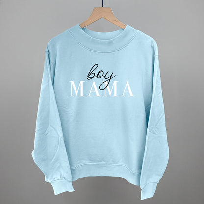 Boy Mama Funny Oversized French Terry Mockneck Sweatshirt in Nantucket Breeze – Ivy + Cloth