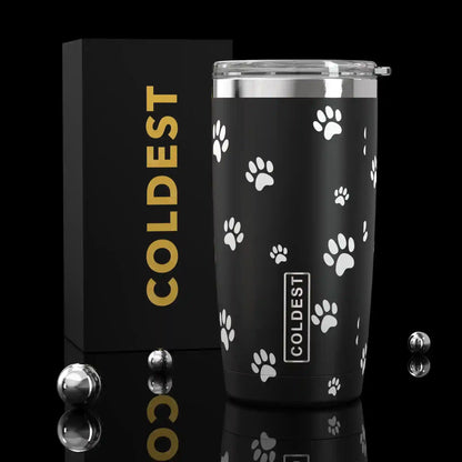 COLDEST 20oz insulated coffee tumbler v2 in Baby Paws Ultra design