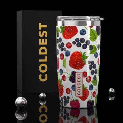 COLDEST 20oz insulated coffee tumbler v2 in Berry Bae Ultra design