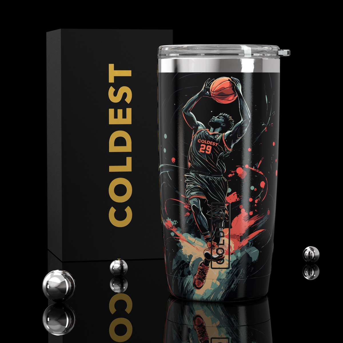 COLDEST 20oz insulated coffee tumbler v2 in Buzzer Beater Ultra design