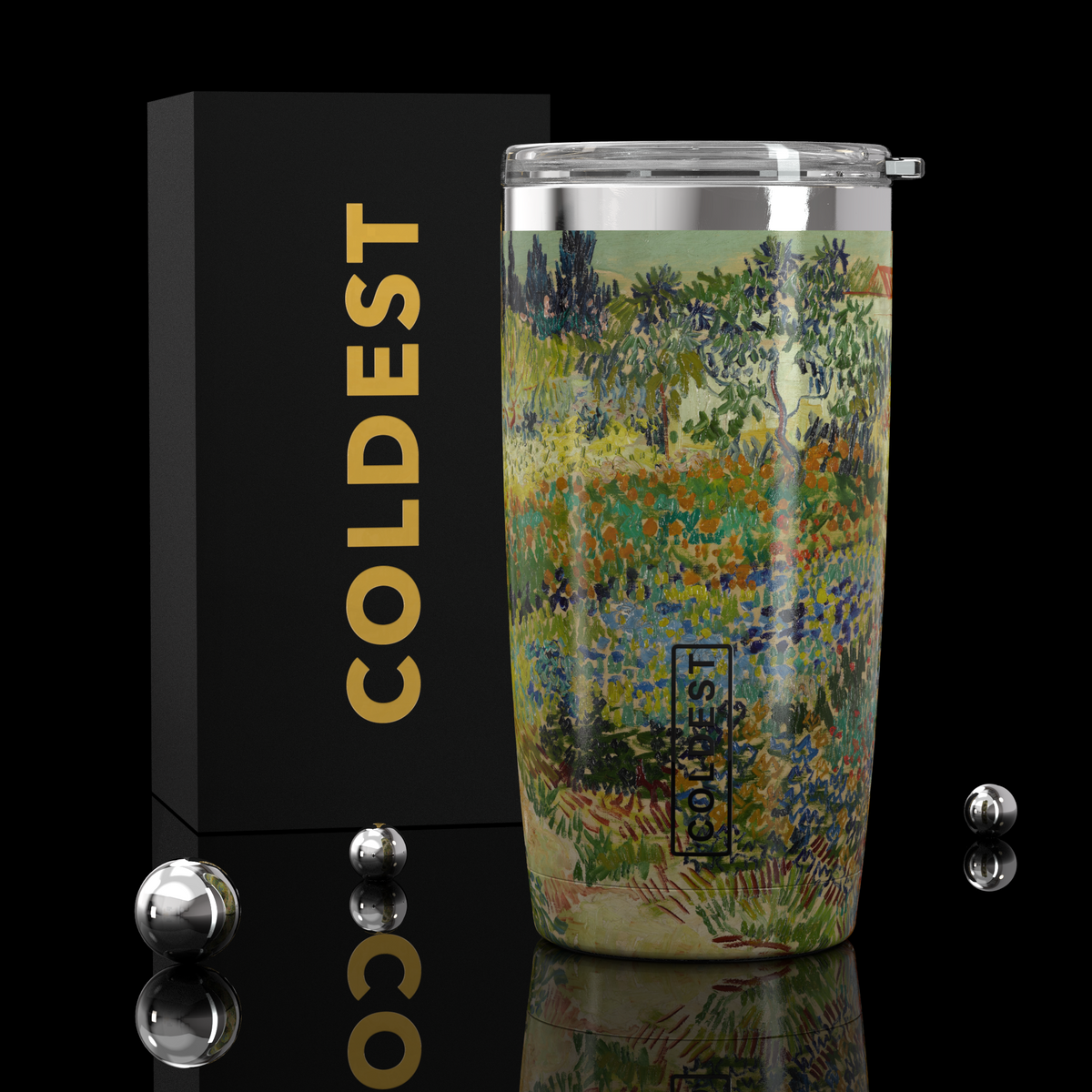 COLDEST 20oz insulated coffee tumbler v2 in Garden at Arles Ultra design