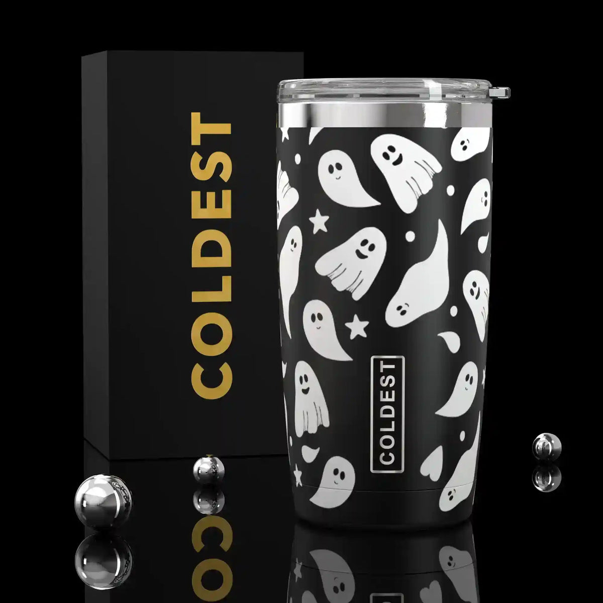 COLDEST 20oz insulated coffee tumbler v2 in Ghosts Ultra design