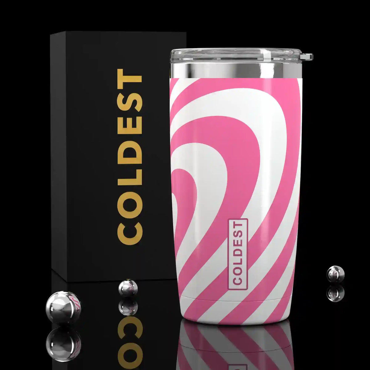 COLDEST 20oz insulated coffee tumbler v2 in Love Pop Ultra design