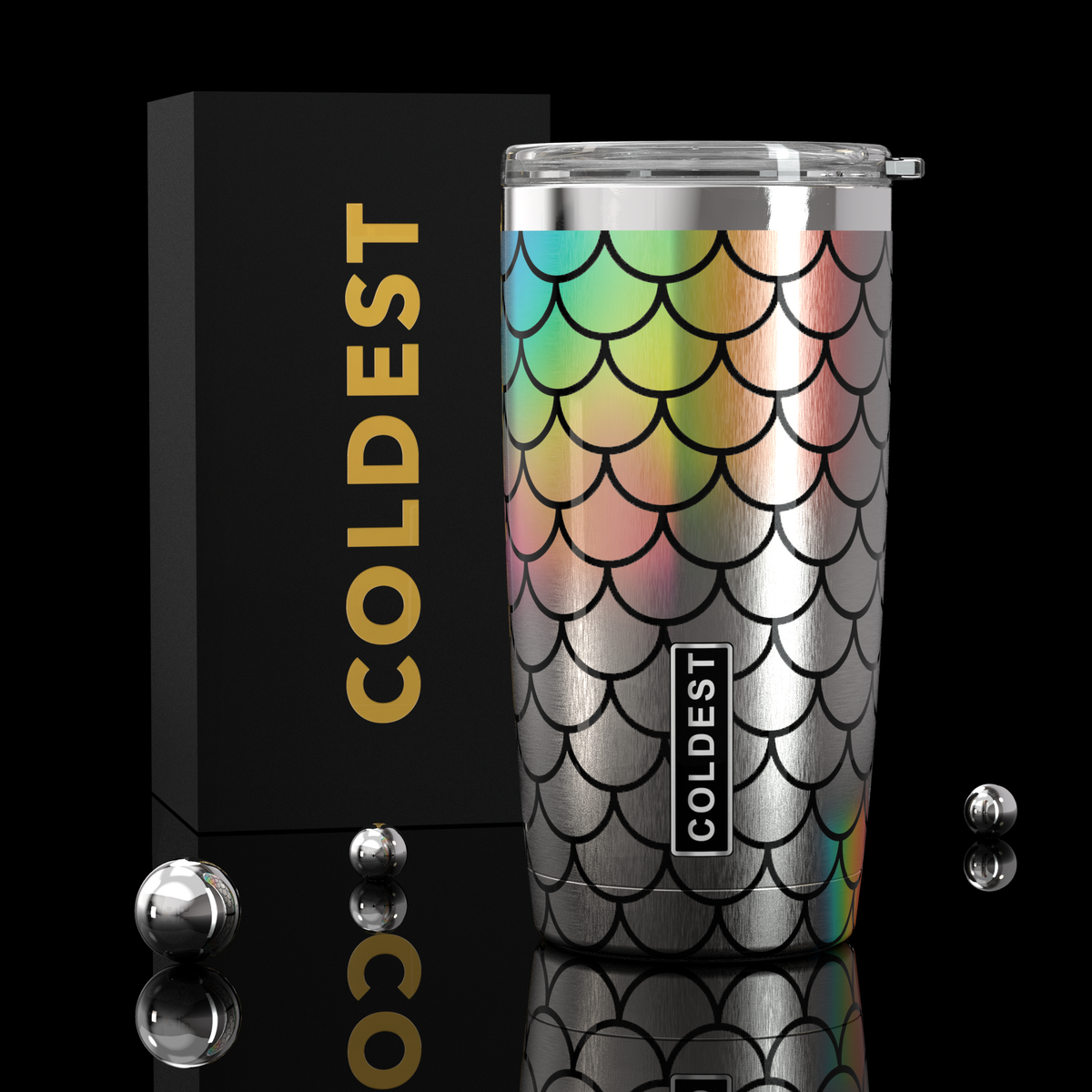 COLDEST 20oz insulated coffee tumbler v2 in Moonlight Mermaid Ultra design