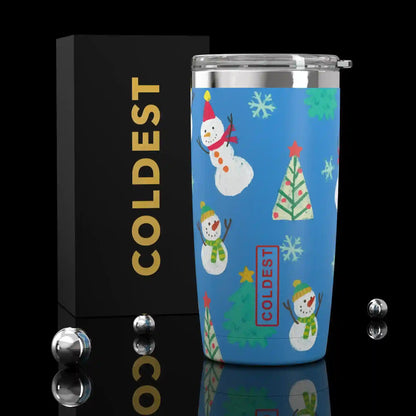 COLDEST 20oz insulated coffee tumbler v2 in Mr. Snowie Ultra design