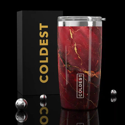 COLDEST 20oz insulated coffee tumbler v2 in Red Luna Ultra design