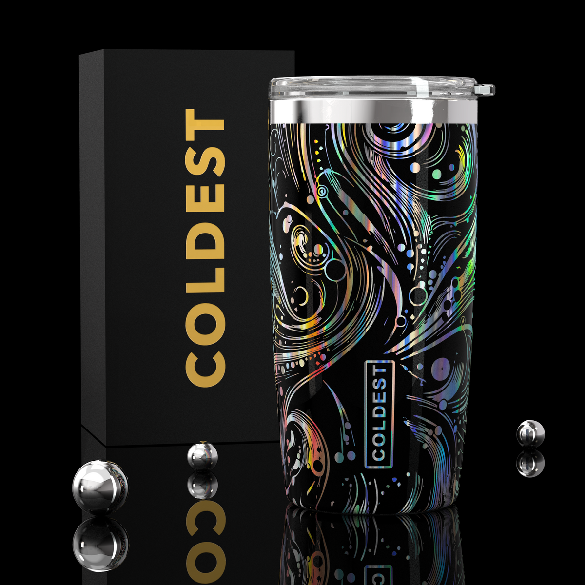 COLDEST 20oz insulated coffee tumbler v2 in Moonlight Space Exploration design