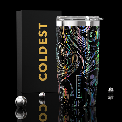 COLDEST 20oz insulated coffee tumbler v2 in Moonlight Space Exploration design