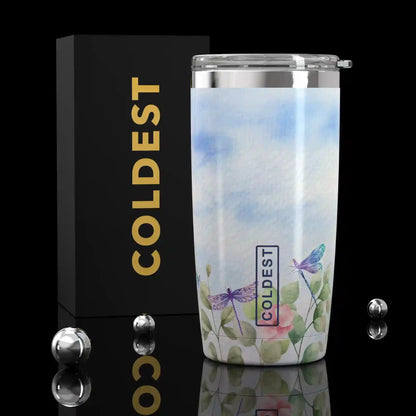 COLDEST 20oz insulated coffee tumbler v2 in The Dragonfly Ultra design