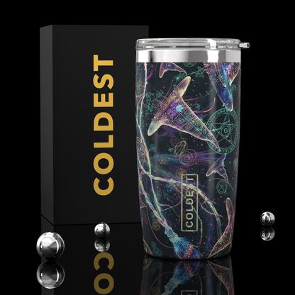 COLDEST 20oz insulated coffee tumbler v2 in Wizarding Skies Ultra design
