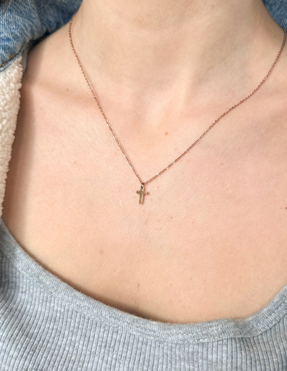 Elegant Elevated Faith Cross Necklace in Gold, a perfect piece of Christian Jewelry
