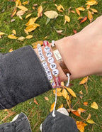Elevated Faith Christian Jewelry Bracelet with handmade beads and a metal charm showcasing faith messages