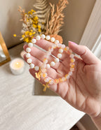 Elevated Faith Christian Jewelry Bracelet made of natural stones with a gold charm and cross pendant