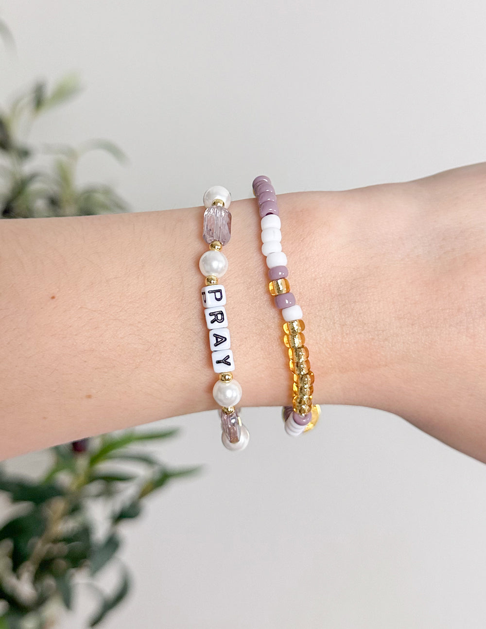 Elevated Faith Christian Jewelry Bracelet featuring beads and letters with a prayer theme