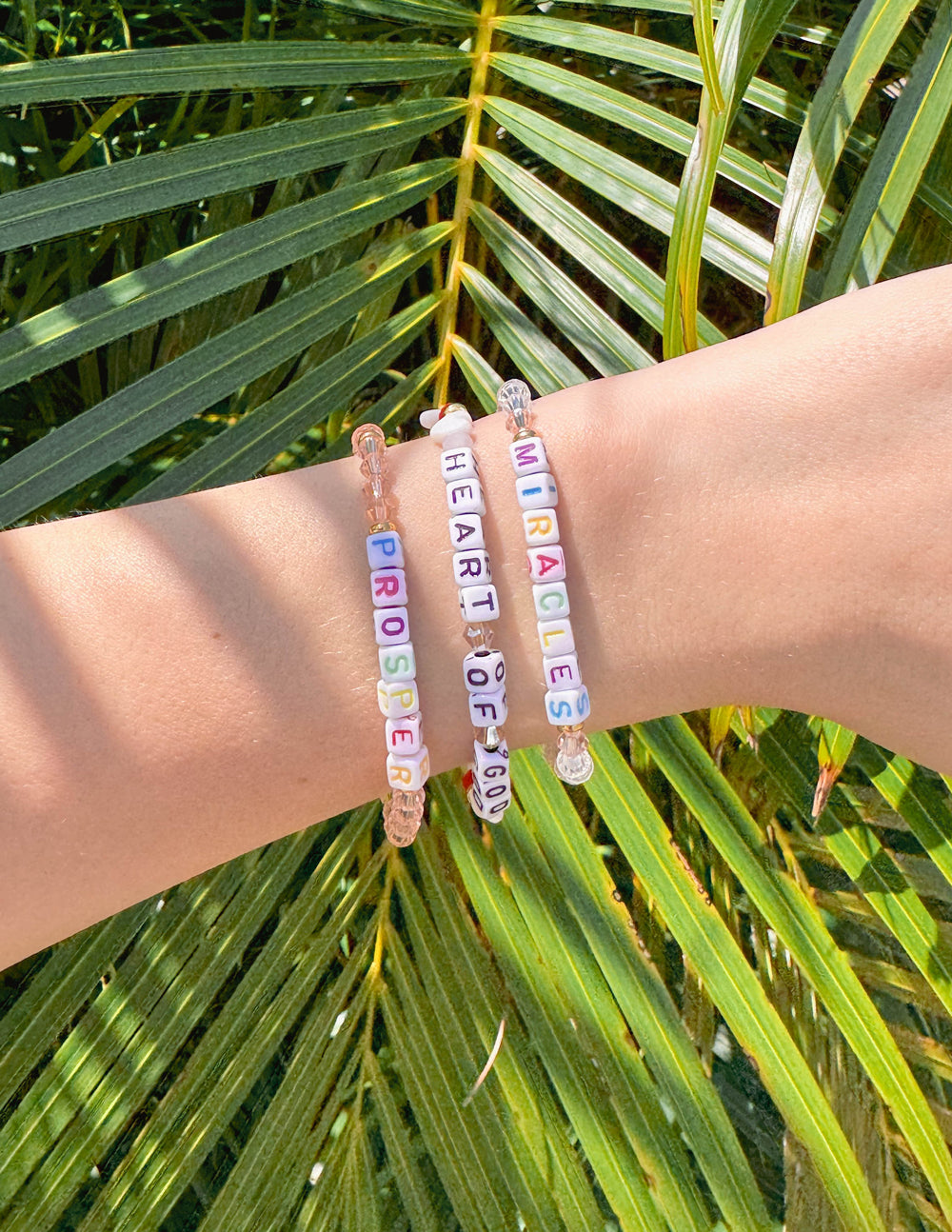 Elevated Faith Christian Jewelry Bracelet with colorful letter beads spelling messages of faith