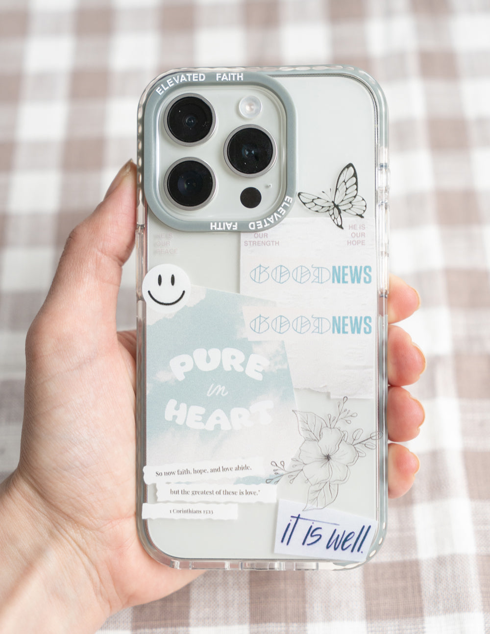 Elevated Faith Christian iPhone Case with uplifting designs and inspirational messages for everyday use
