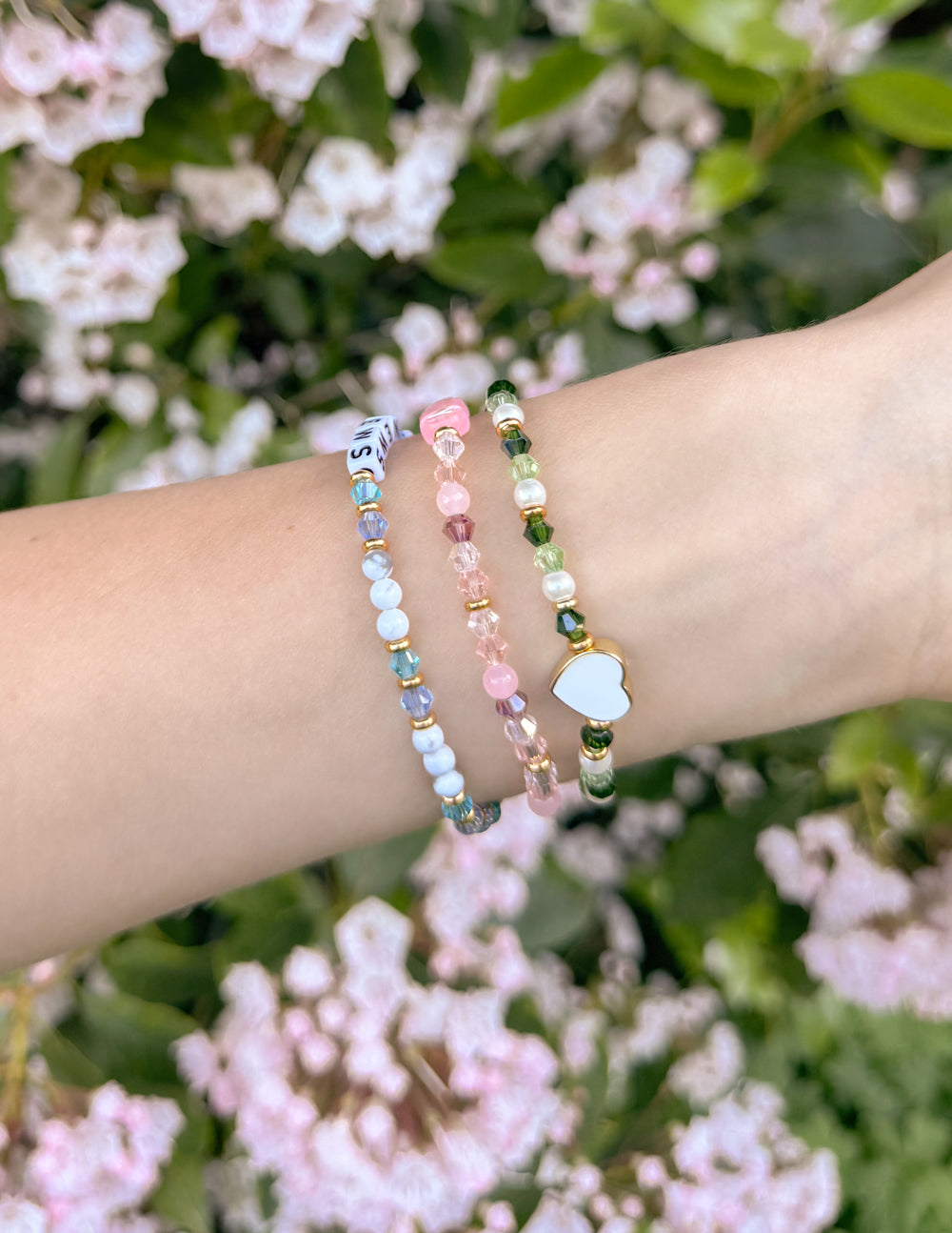 Elevated Faith Christian Jewelry Bracelet with assorted beads and a heart charm for a chic spiritual accessory