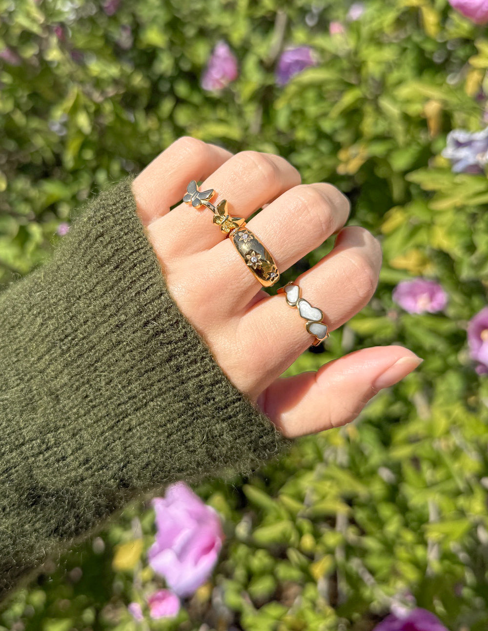 Elegant Elevated Faith rings displayed on a hand, perfect for Christian Jewelry lovers