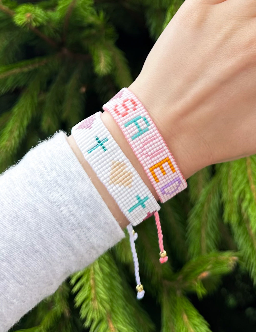 Colorful Elevated Faith Christian Jewelry Bracelet on wrist, perfect for expressing faith and style