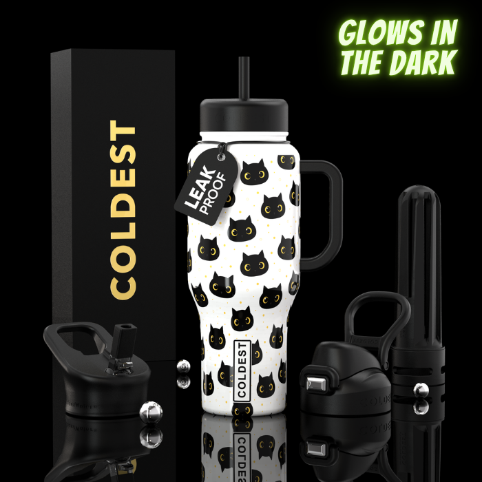 COLDEST 36oz Limitless Ultra v8 insulated tumbler in Glowie Meow design