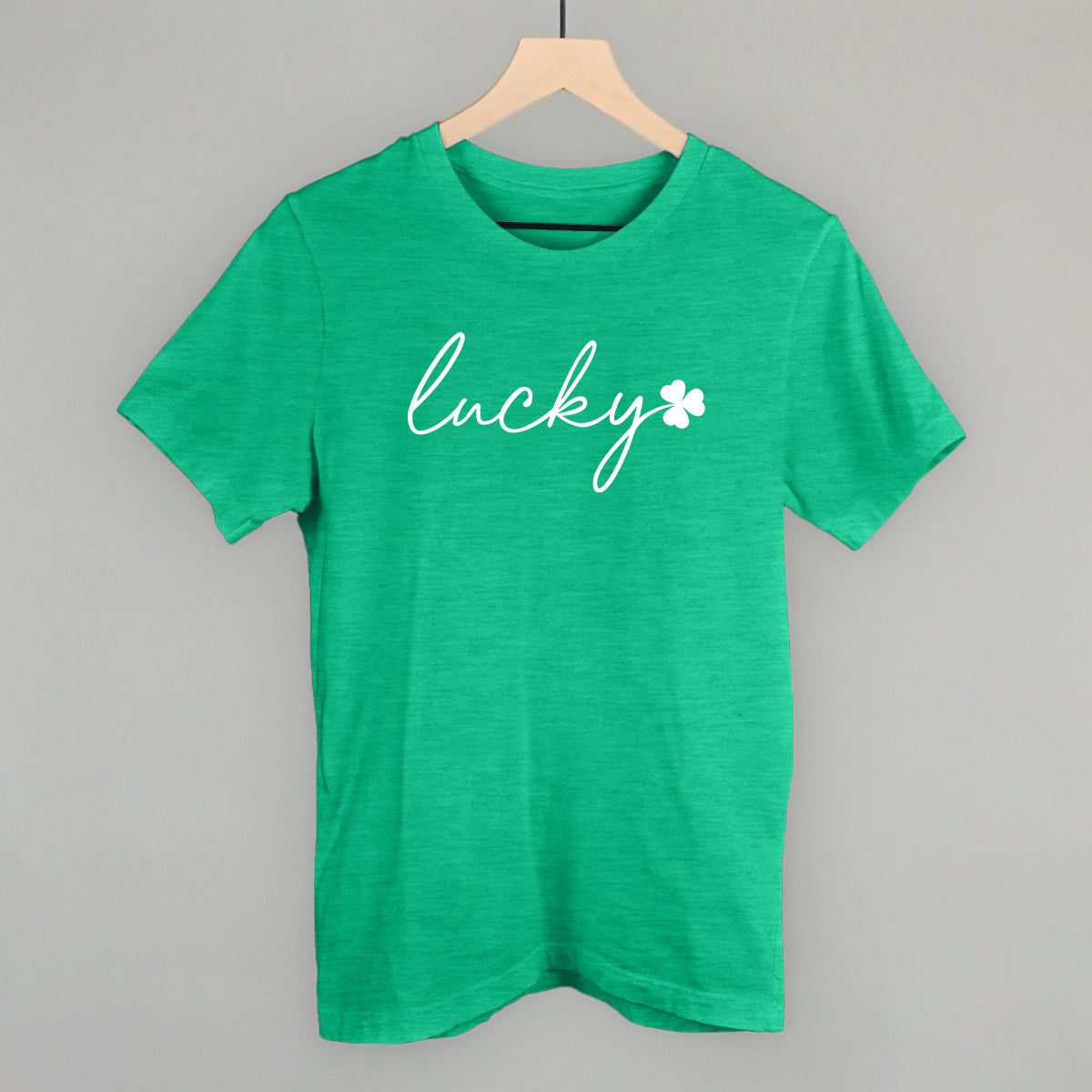 Lucky (Green Script) Funny Sweatshirt in Heather Kelly – Ivy + Cloth