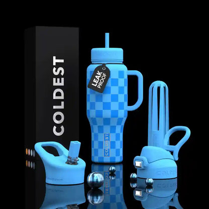 COLDEST 36oz Limitless Ultra v8 insulated tumbler in Blue Checkers Ultra design