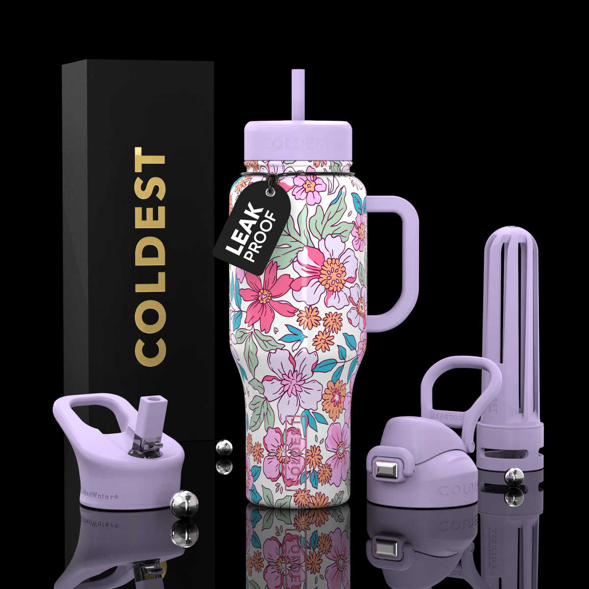 COLDEST 36oz Limitless Ultra v8 insulated tumbler in Flirt & Flower Ultra design