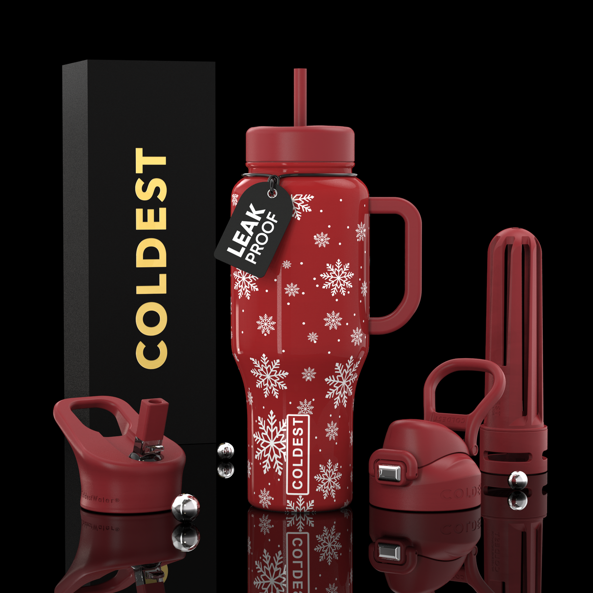 COLDEST 36oz Limitless Ultra v8 insulated tumbler in Glowie Snowflakes Ultra design
