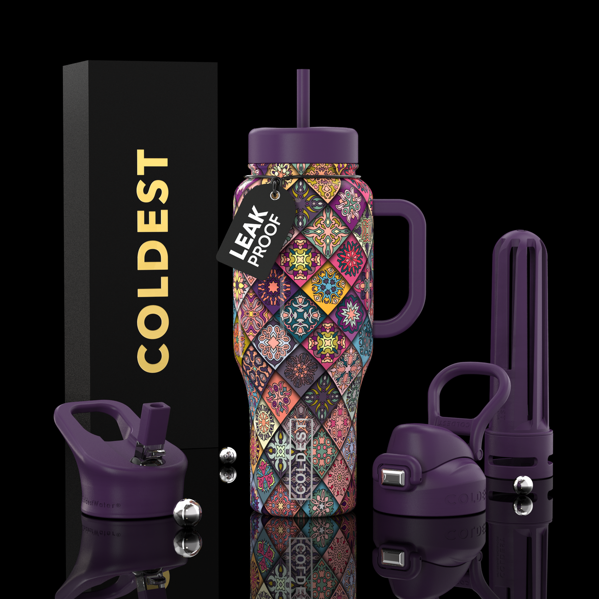 COLDEST 36oz Limitless Ultra v8 insulated tumbler in Mosaic Bloom Ultra design