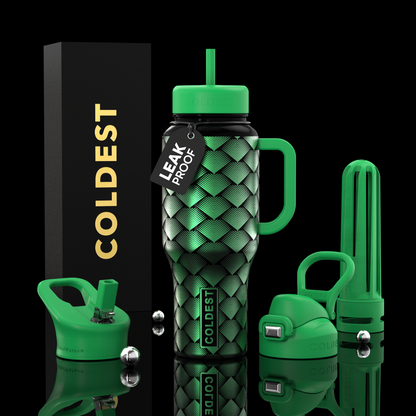 COLDEST 36oz Limitless Ultra v8 insulated tumbler in Green Dragon Ultra design
