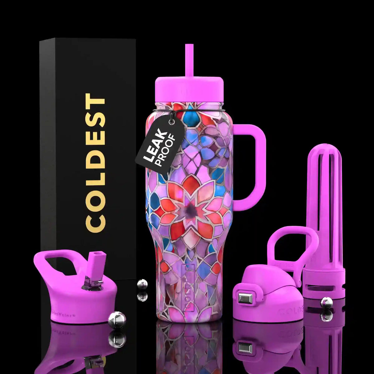 COLDEST 36oz Limitless Ultra v8 insulated stainless steel tumbler with handle – view 61