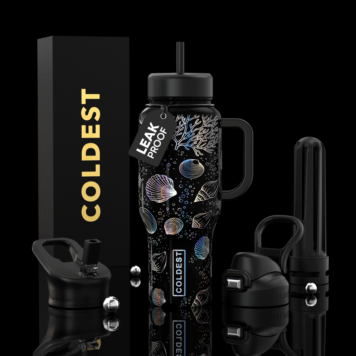 COLDEST 36oz Limitless Ultra v8 insulated tumbler in Moonlight Seashells Ultra design