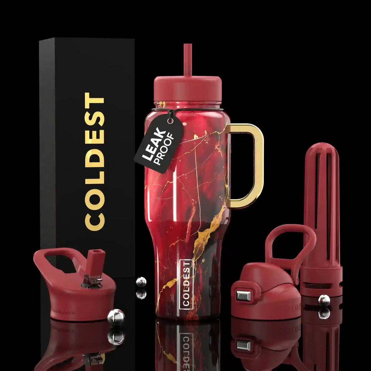 COLDEST 36oz Limitless Ultra v8 insulated stainless steel tumbler with handle – view 58