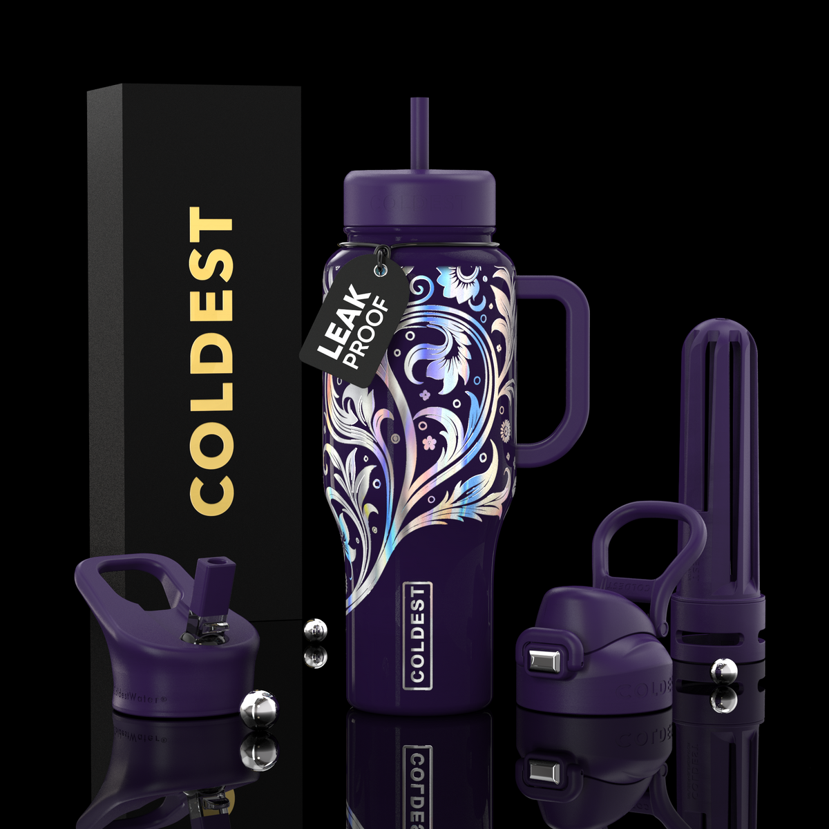 COLDEST 36oz Limitless Ultra v8 insulated tumbler in Secret Garden Ultra design