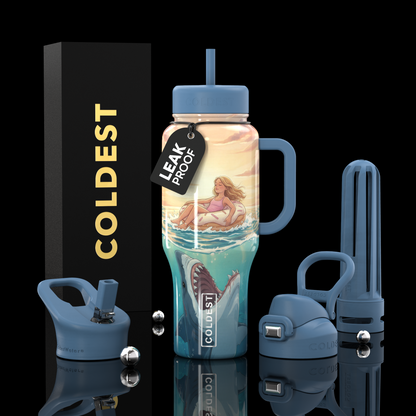 COLDEST 36oz Limitless Ultra v8 insulated tumbler in Shark Tankathon design