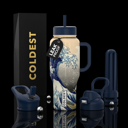 COLDEST 36oz Limitless Ultra v8 insulated tumbler in The Great Wave Ultra design