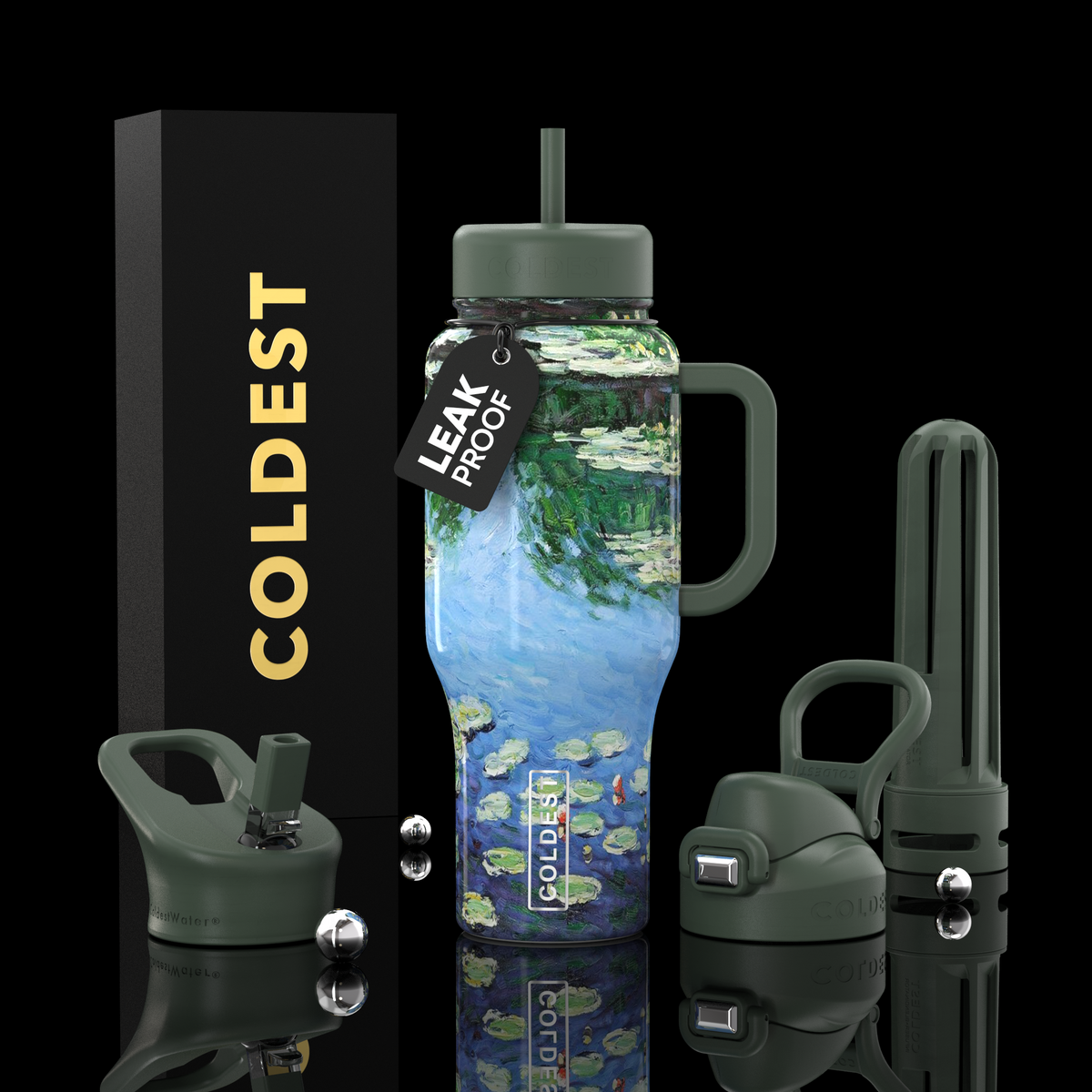COLDEST 36oz Limitless Ultra v8 insulated tumbler in Water Lilies Ultra design