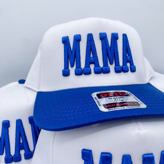 Mama Puff Blue + White Funny Embroidered Trucker Hat – Ivy + Cloth