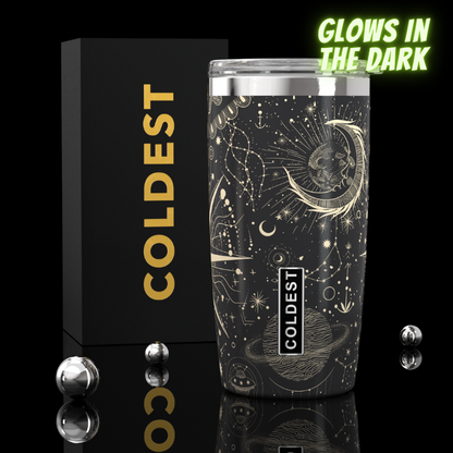 COLDEST 20oz insulated coffee tumbler v2 in The Glowie Big Bang design