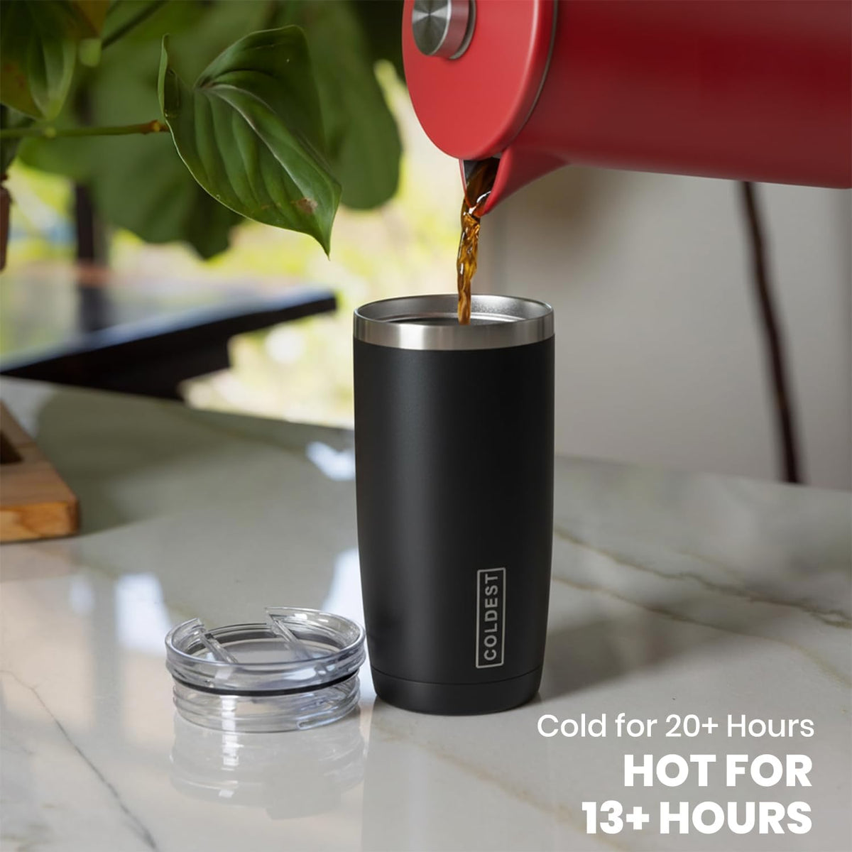 COLDEST 20oz insulated stainless steel coffee tumbler v2 – view 3