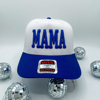 Mama Puff Blue + White Funny Embroidered Trucker Hat – Ivy + Cloth