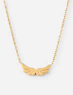 Gold Wing Pendant Necklace from Elevated Faith, perfect example of Christian Jewelry
