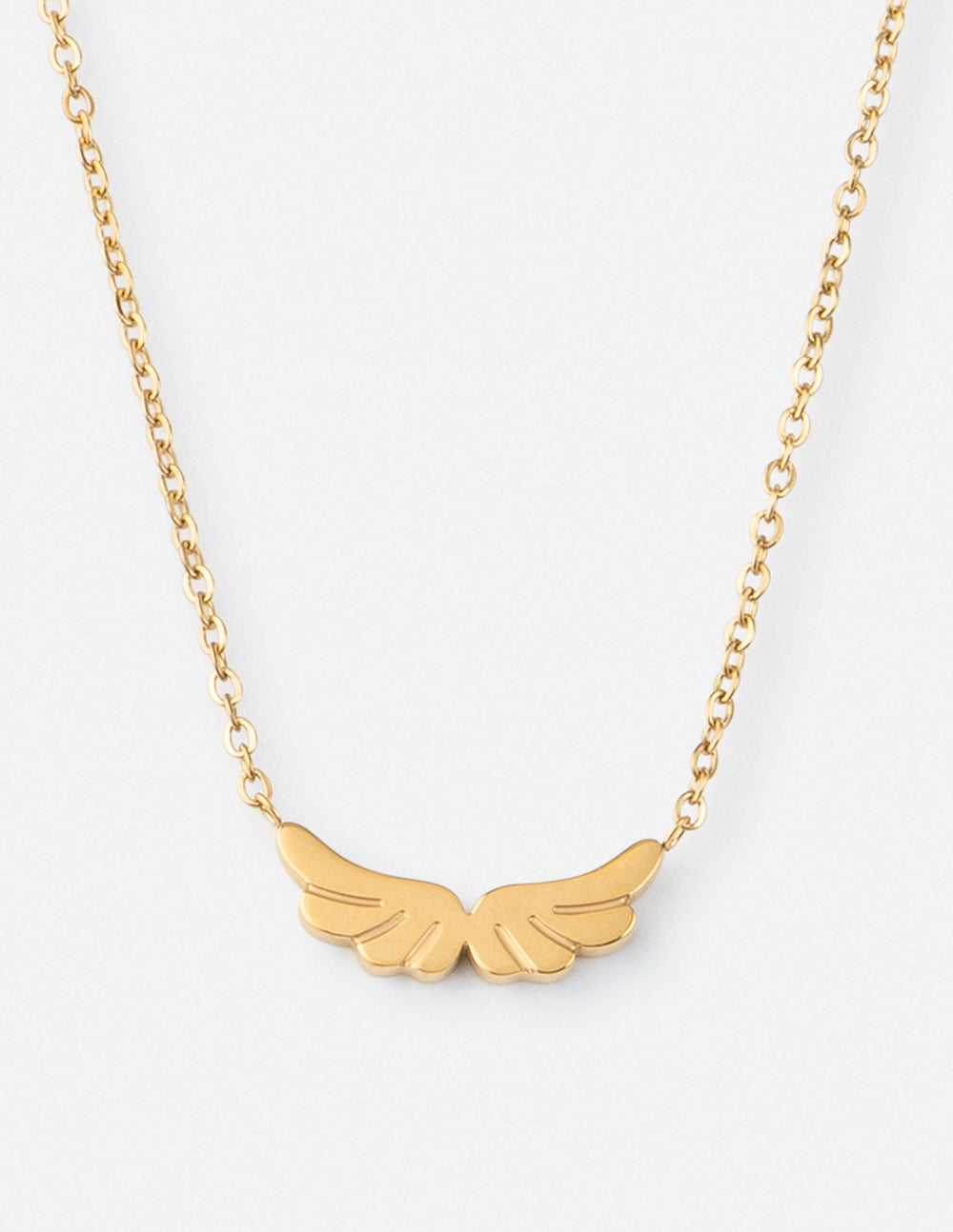 Gold Wing Pendant Necklace from Elevated Faith, perfect example of Christian Jewelry